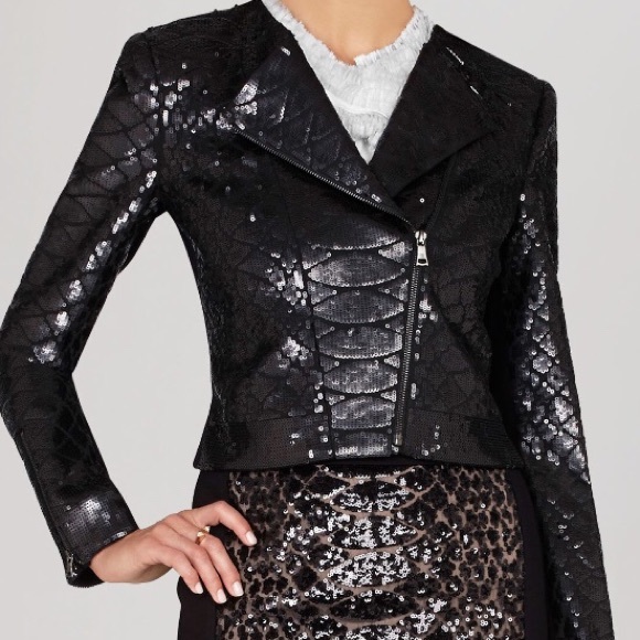 BCBGMaxAzria Jackets & Blazers - ‼️SOLD‼️ BCBGMAXAZRIA Asymmetrical Sequins Jacket